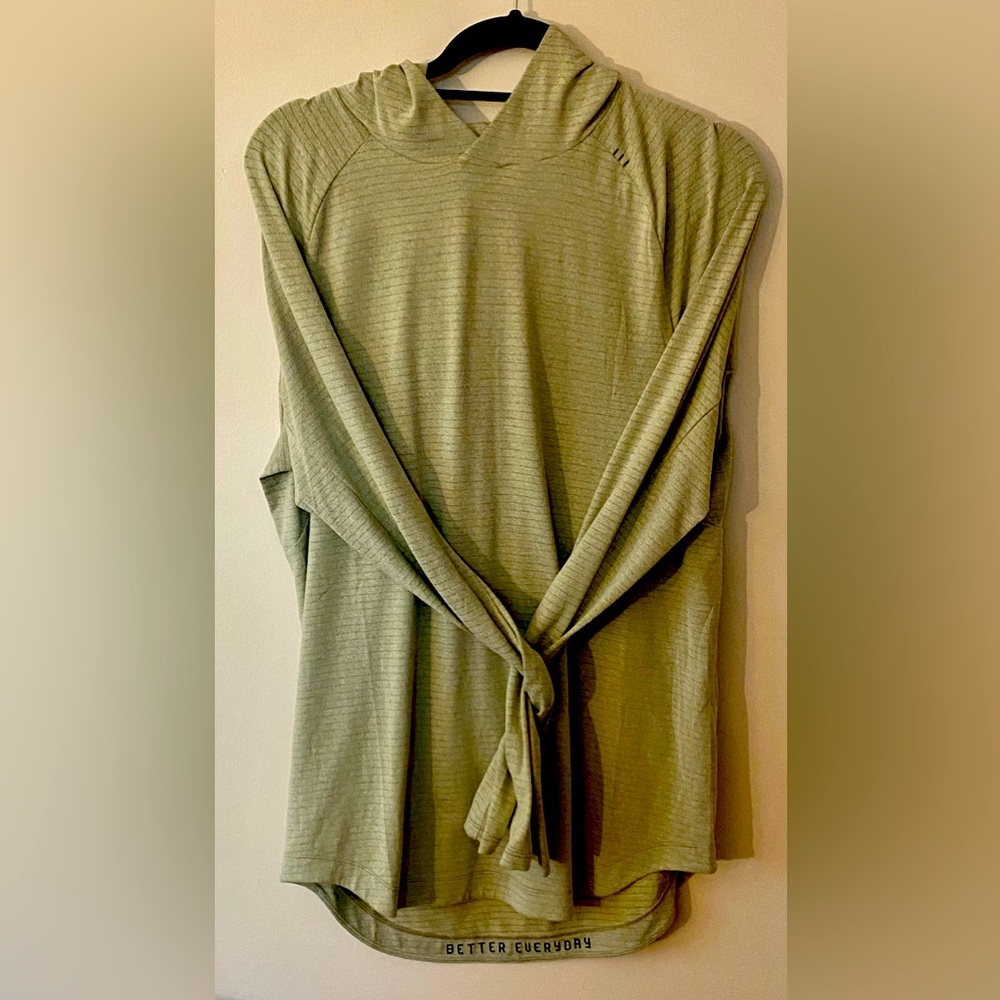 drysense hoodie long sleeve small heathered rosemary/white
